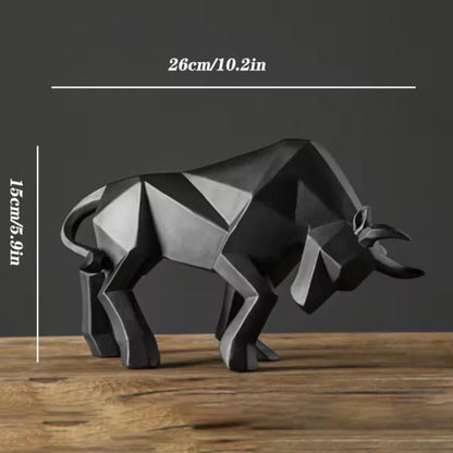 Escultura geométrica de touro, decoração moderna para sala de estar, escritório e interiores