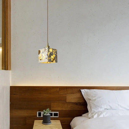 Suspension LED en marbre terrazzo – Design scandinave moderne