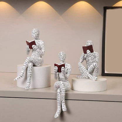 Dekorative Figur mit Lesemotiv als inspirierende und stilvolle Innendekoration