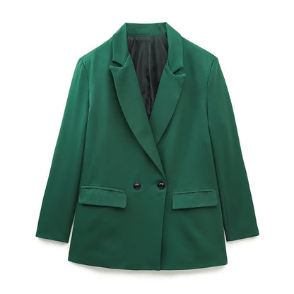 PowerChic – Elegant Double-Breasted Blazer for Women