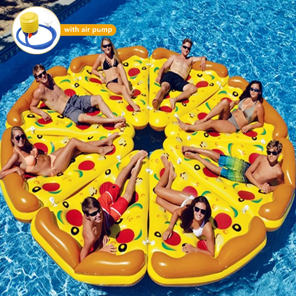 Colchoneta gigante para piscina con forma de pizza - relájate y disfruta con estilo