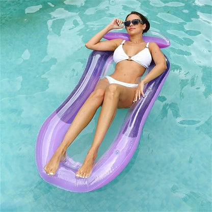 Lettino galleggiante gonfiabile di lusso con poggiatesta rialzato - perfetto per piscina e spiaggia