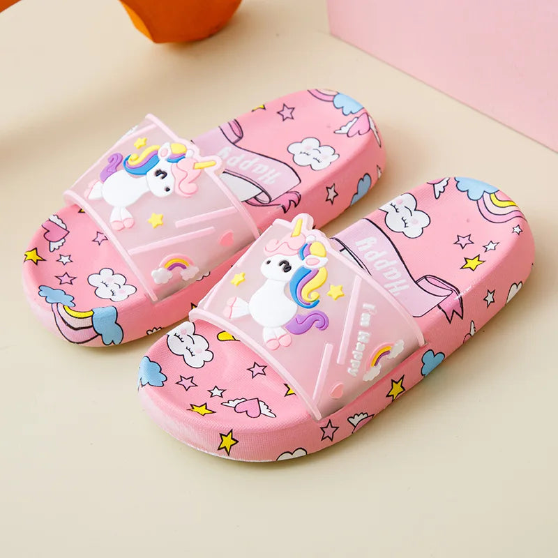 Ciabatte carine a forma di unicorno per bambini – Ideali per gli interni e il bagno
