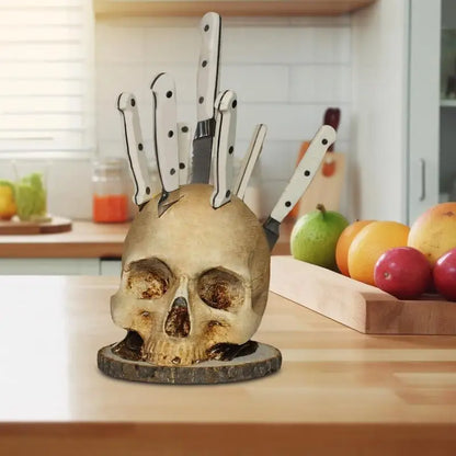 BladeSkull - Originale supporto per coltelli da cucina a forma di teschio