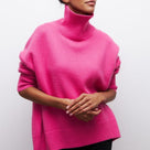 Trendiger Oversize-Rollkragenpullover für Damen mit überschnittenen Schultern
