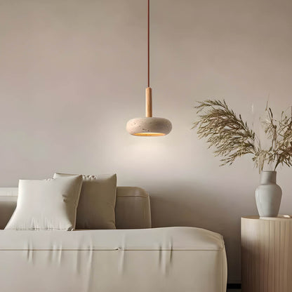 Stijlvolle plafondlamp van natuursteen