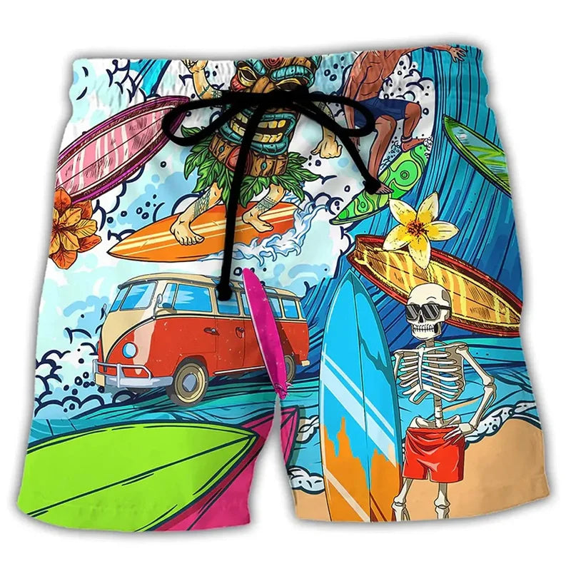 Men's Swim Shorts with Graffiti Design