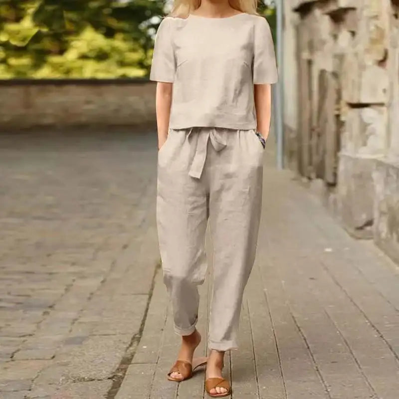 Comfortable Ladies Co-ord Set Two-Piece Set with Top and Trousers