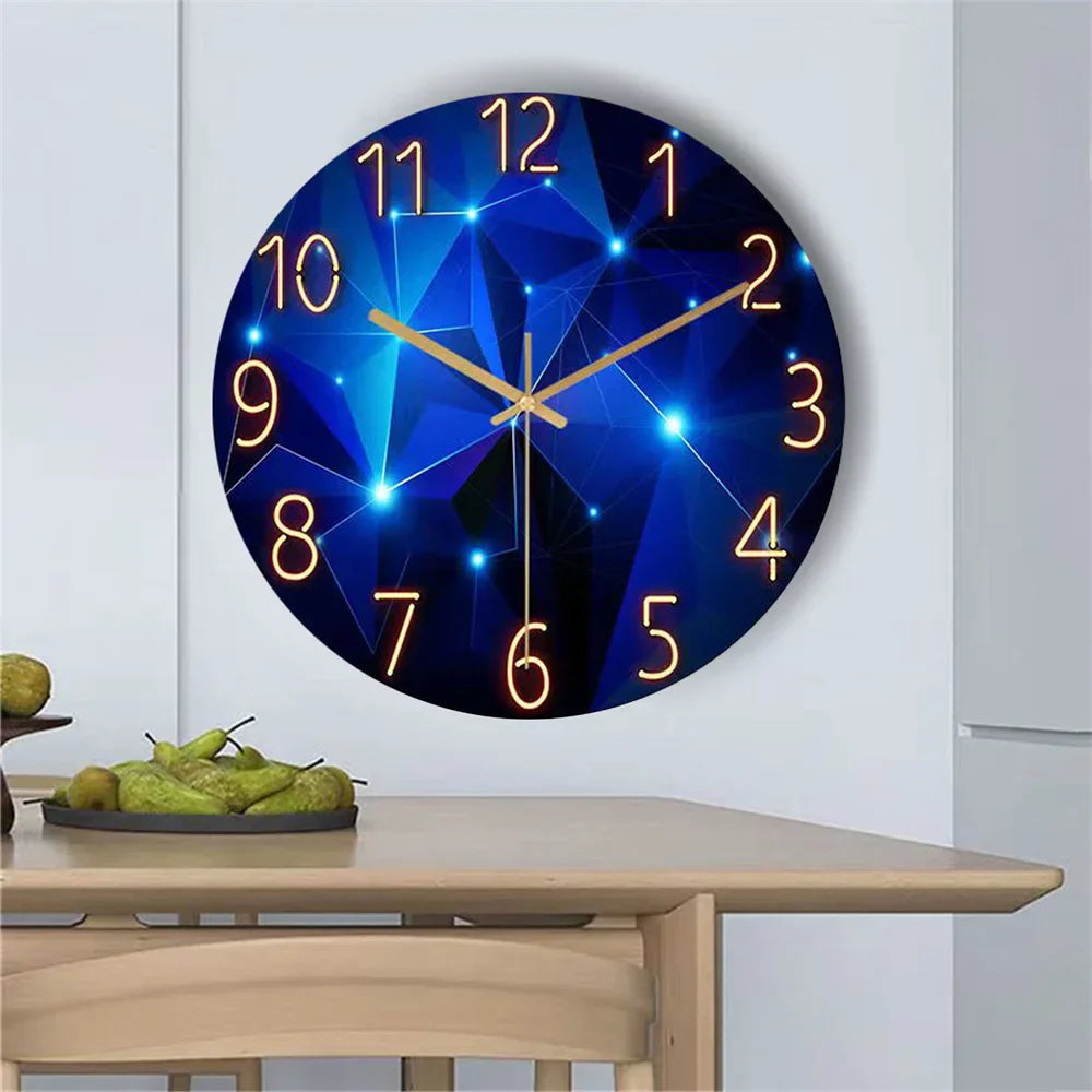 Modern Wall Clock - Geometric Glass Design - Stylish and Functional