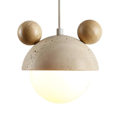 Elegant Micky-pendellampe i travertin med LED-belysning