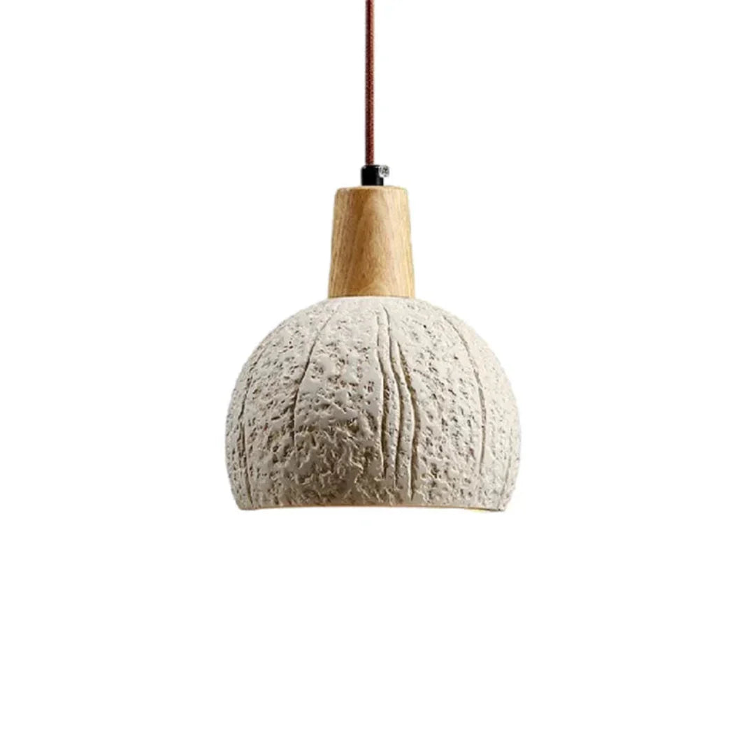 Elegante runde Pendelleuchte aus Beton mit LED-Beleuchtung