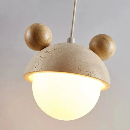 Elegant Micky-pendellampe i travertin med LED-belysning