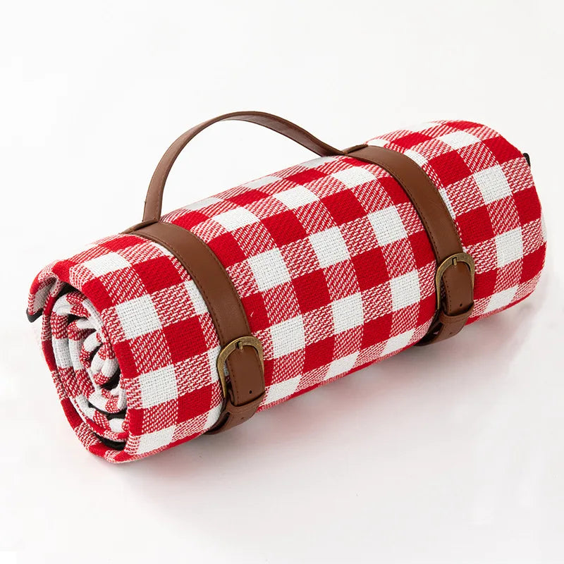 Coperta da picnic impermeabile con motivo a quadri e comoda imbottitura in schiuma
