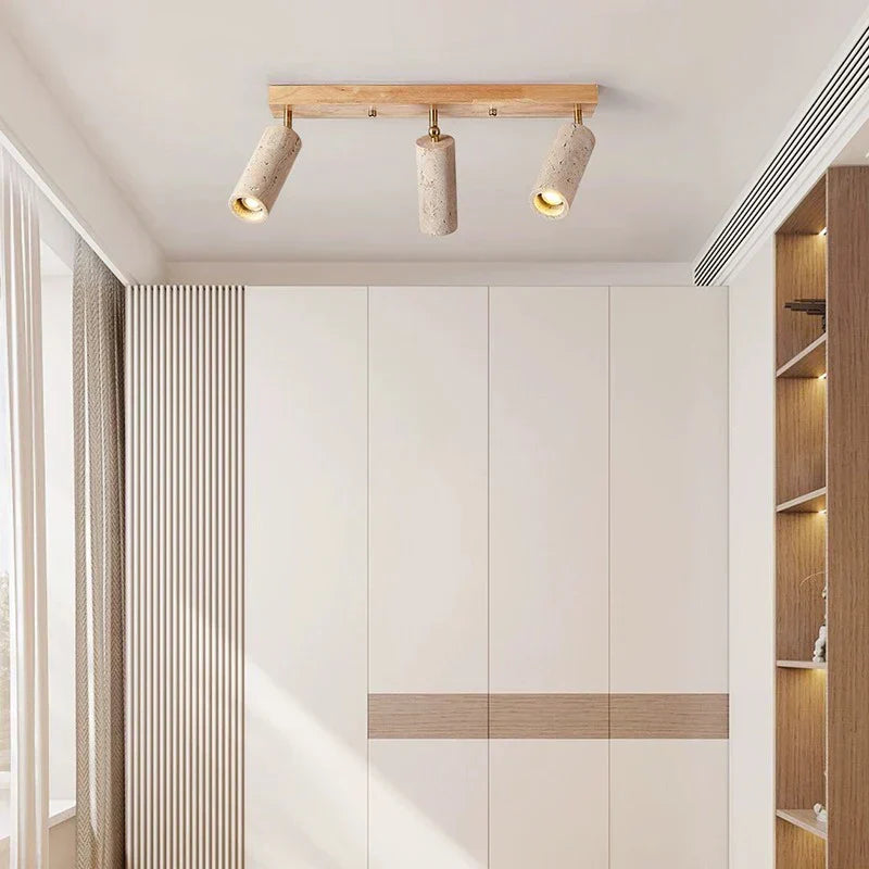 Travertine LED Ceiling Lamp with 3 Heads – Stylish and Modern