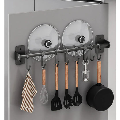 Kitchen Hook Rack - Steel - Wall Storage - Lid and Cookware Storage