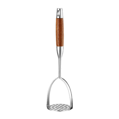 Stainless Steel Potato Masher - Wooden Handles - Durable and Efficient