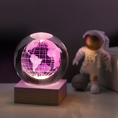 GalaxyGlow - 3D-kristallivalaisin universumiaiheisella koristeella
