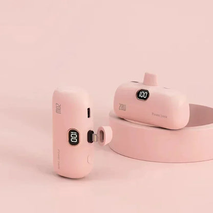 Mini Powerbank 2600-10000mAh with Integrated Connector – Compact Fast Charging with Digital Display