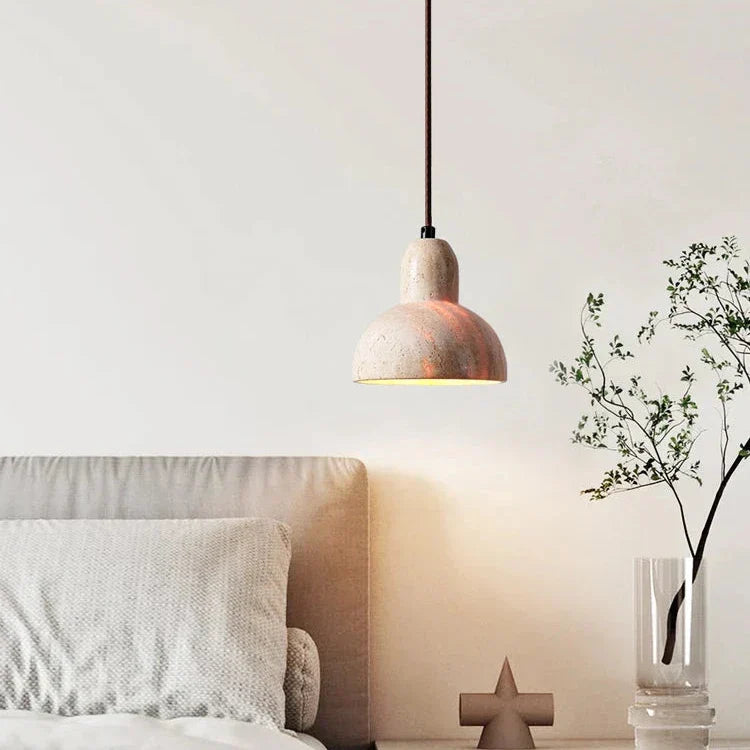 Retro Pendant Lamp Made of Natural Stone with LED