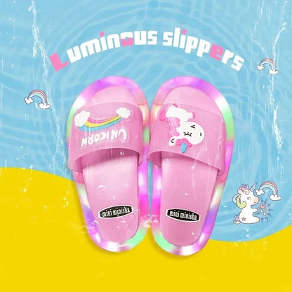 Chaussons licorne lumineux pour enfants - Ludiques et colorés