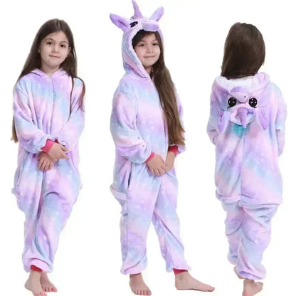 Unicorn Fleece Onesie – Cute Pyjama with Horn and Ears for Girls
