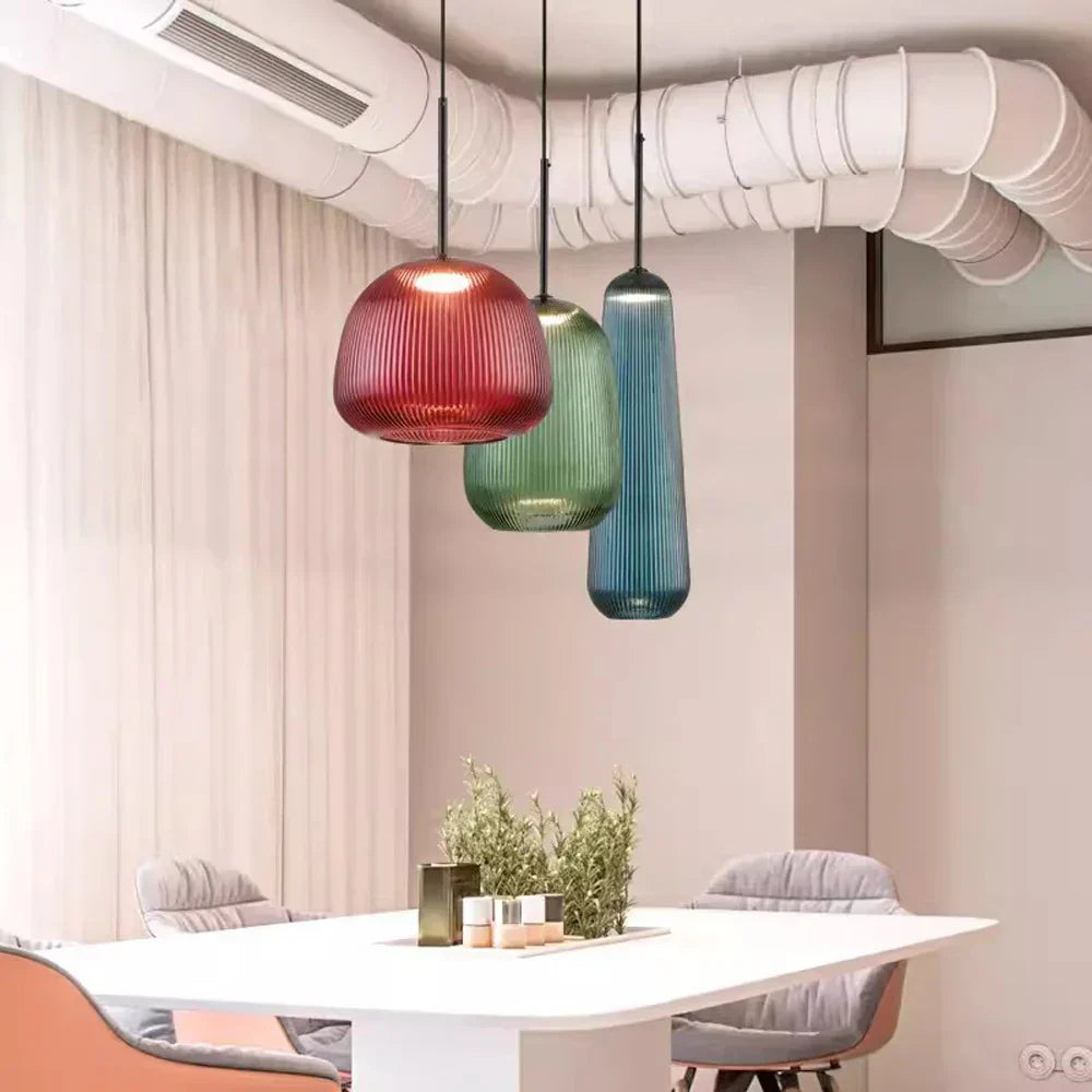 Modern Fusion Pendant Light with LED and Chrome