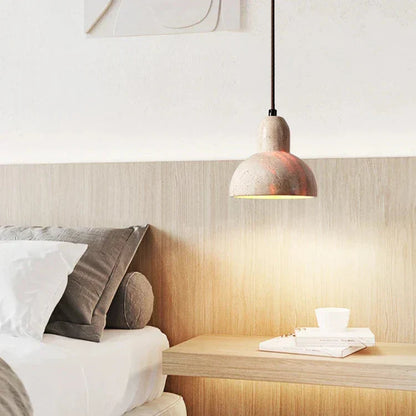 Retro Pendant Lamp Made of Natural Stone with LED