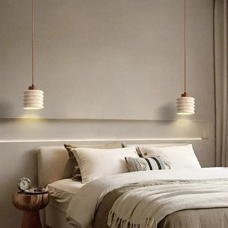 Luxe Travertine Pendant Lamp with LED – Cream Design