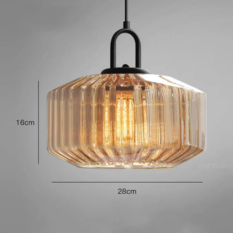 Retro Glass Pendant Light in Nordic Loft Style