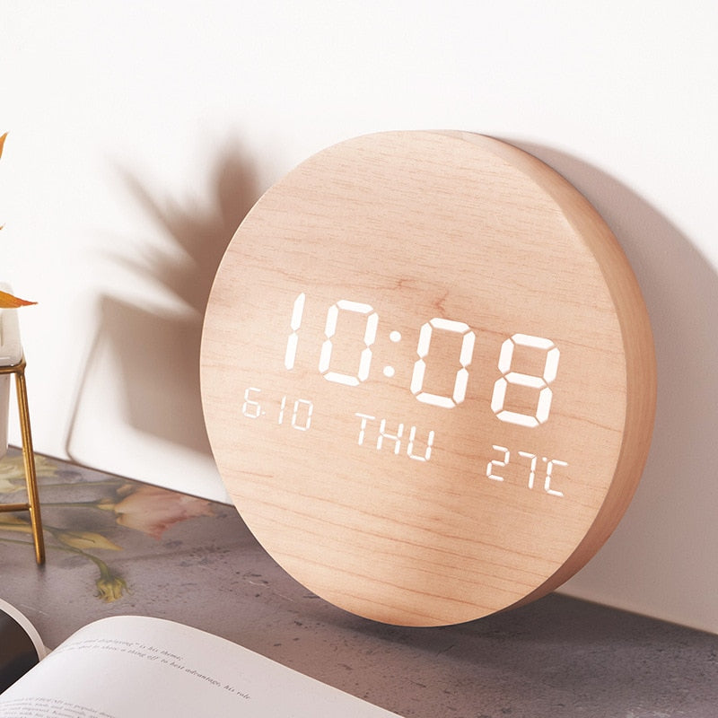 Orologio digitale in legno - Elegante orologio per casa e ufficio