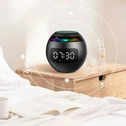Bluetooth Alarm Clock Speaker with LED Night Light and Digital Clock for Bedroom