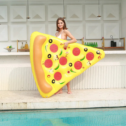 Colchoneta gigante para piscina con forma de pizza - relájate y disfruta con estilo