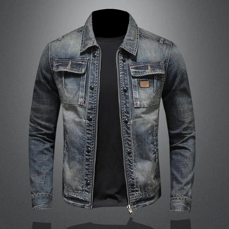 Rando - Denim Jacket for Men with Button Closure and Front Pockets