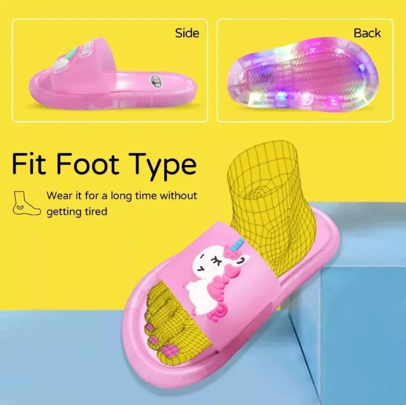 Chaussons licorne lumineux pour enfants - Ludiques et colorés