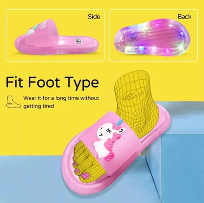 Chaussons licorne lumineux pour enfants - Ludiques et colorés
