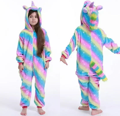 Unicorn Fleece Onesie – Cute Pyjama with Horn and Ears for Girls