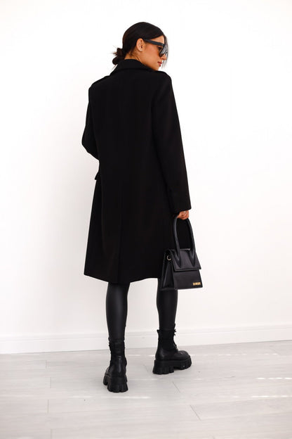 Ladies' Midi Winter Coat with Buttons