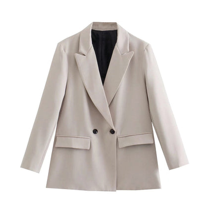 PowerChic – Elegant Double-Breasted Blazer for Women