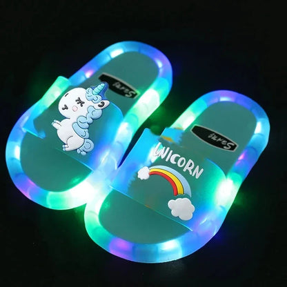 Chaussons licorne lumineux pour enfants - Ludiques et colorés