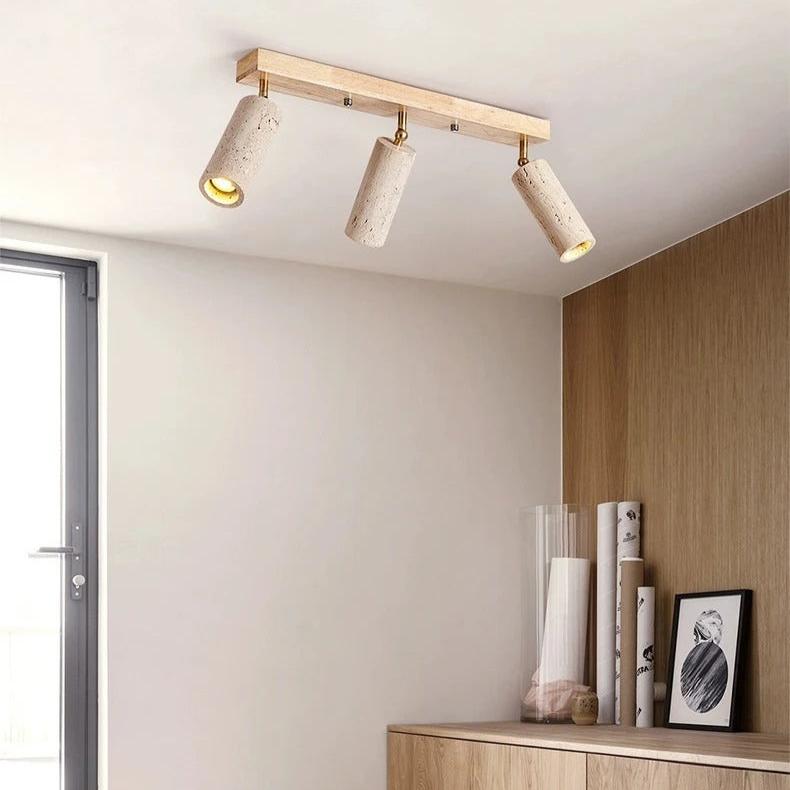 Travertine LED Ceiling Lamp with 3 Heads – Stylish and Modern
