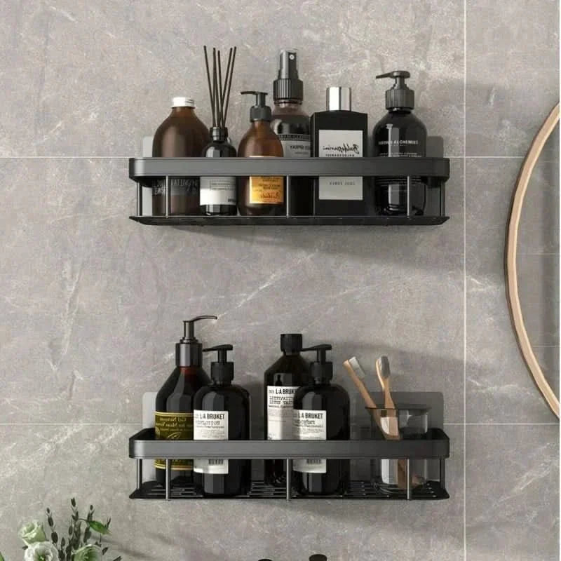 Corner Bathroom Shelf Without Drilling with Two Storage Shelves