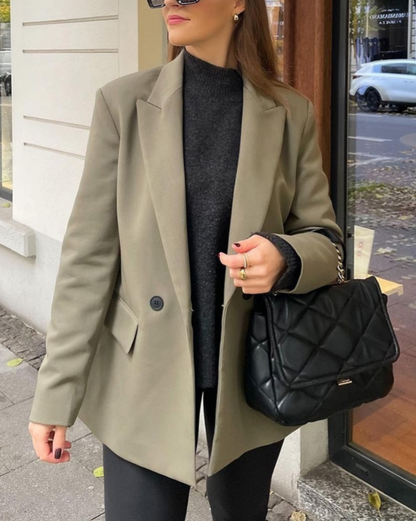 PowerChic – Elegant Double-Breasted Blazer for Women