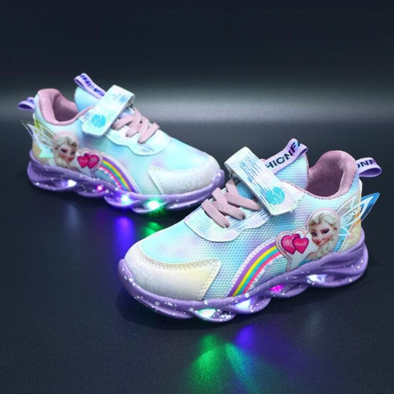 Sneakers glitterate arcobaleno - Scarpe LED per bambini avventurieri
