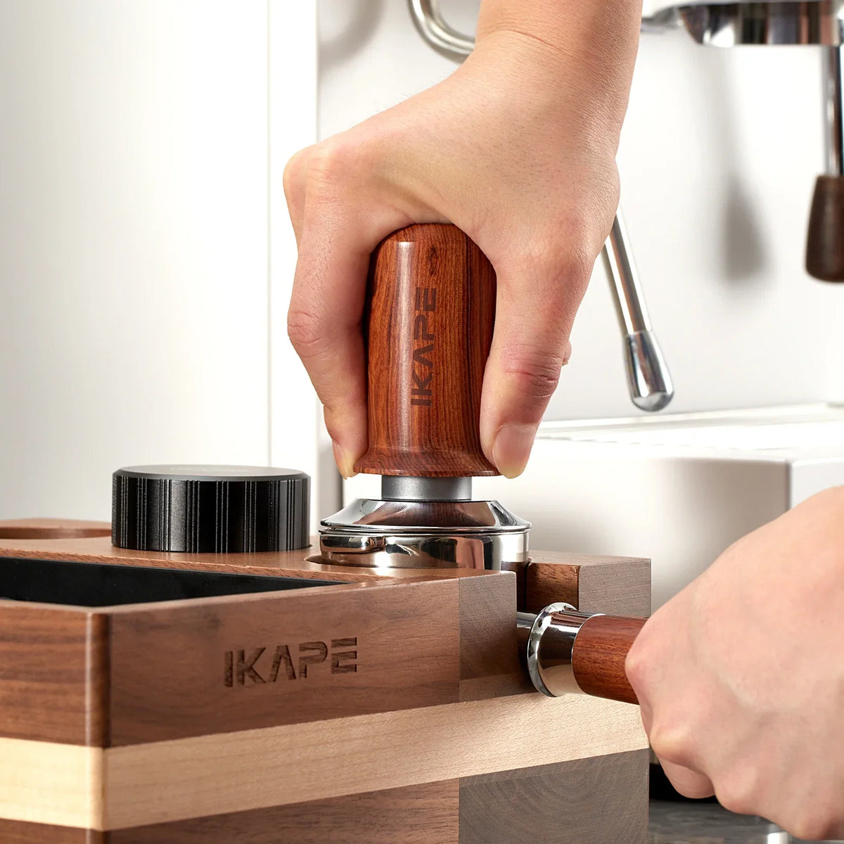 Spring Loaded IKAPE Espresso Tamper - Perfect Pressure - Professional Coffee Experience