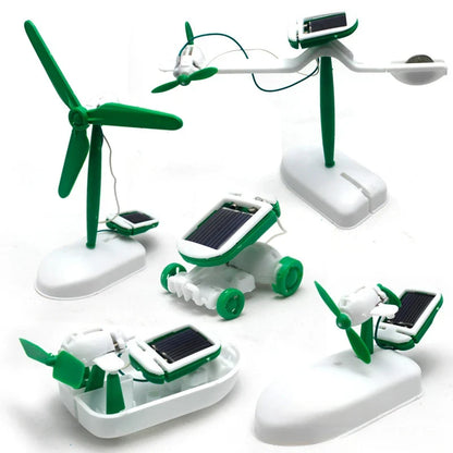 Kit robot a energia solare 6-in-1 – Costruisci e impara con barca a vela, mulino a vento, auto e molto altro