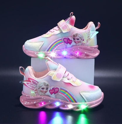 Sneakers glitterate arcobaleno - Scarpe LED per bambini avventurieri