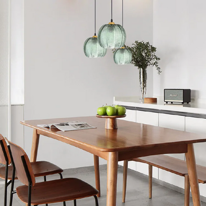 Modern Nordic Pendant Light with Green Leaf Pattern