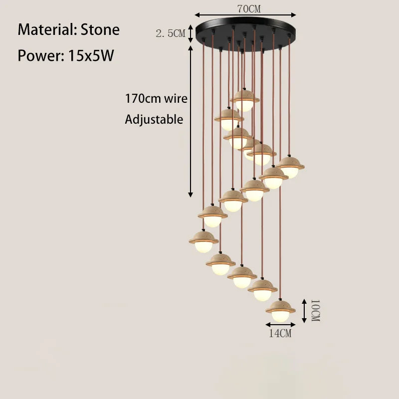 Travertine Pendant Lamp - Modern & Natural Design