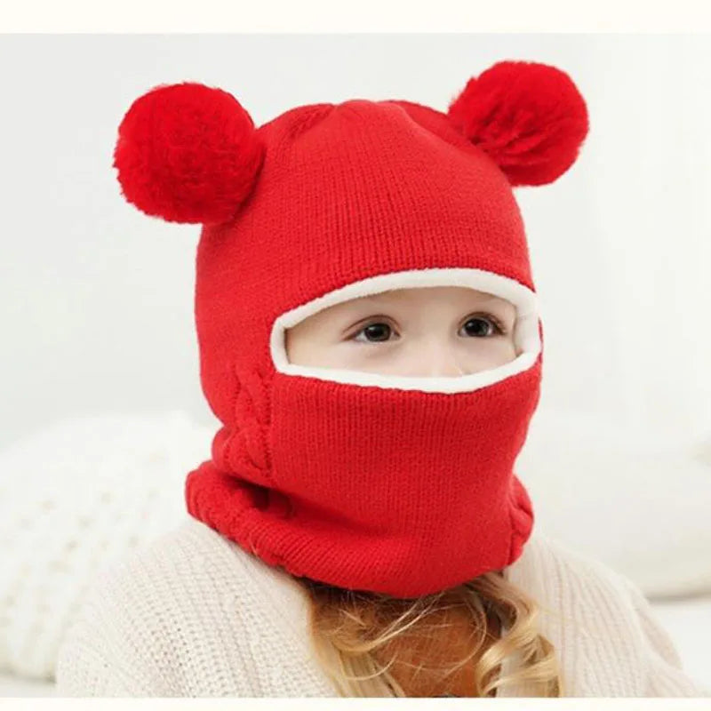 Gestrickte Teddy-Kindermütze – Warmer Schutz mit verspielten Ohren