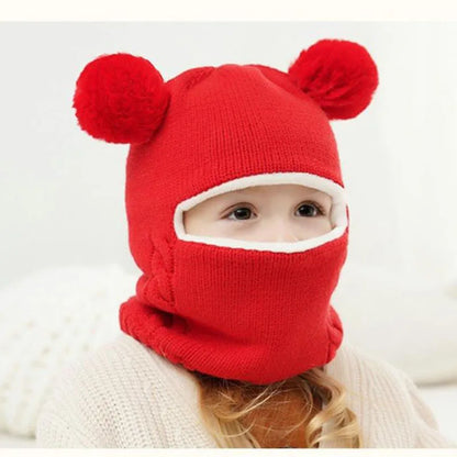 Gestrickte Teddy-Kindermütze – Warmer Schutz mit verspielten Ohren